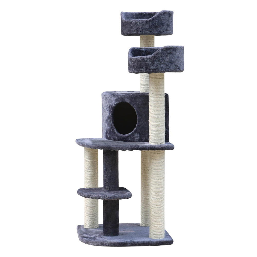 i.Pet Cat Tree Trees Scratching Post Scratcher Tower Condo House Grey 126cm