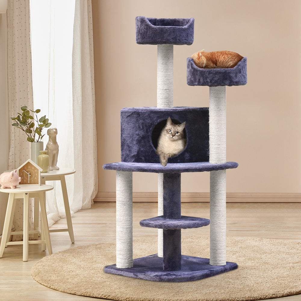 i.Pet Cat Tree Trees Scratching Post Scratcher Tower Condo House Grey 126cm