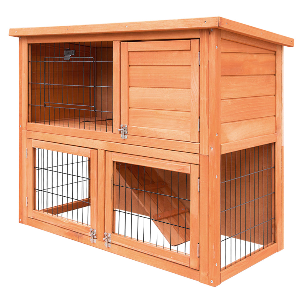 i.Pet Rabbit Hutch Hutches Large Metal Run Wooden Cage Chicken Coop Guinea Pig