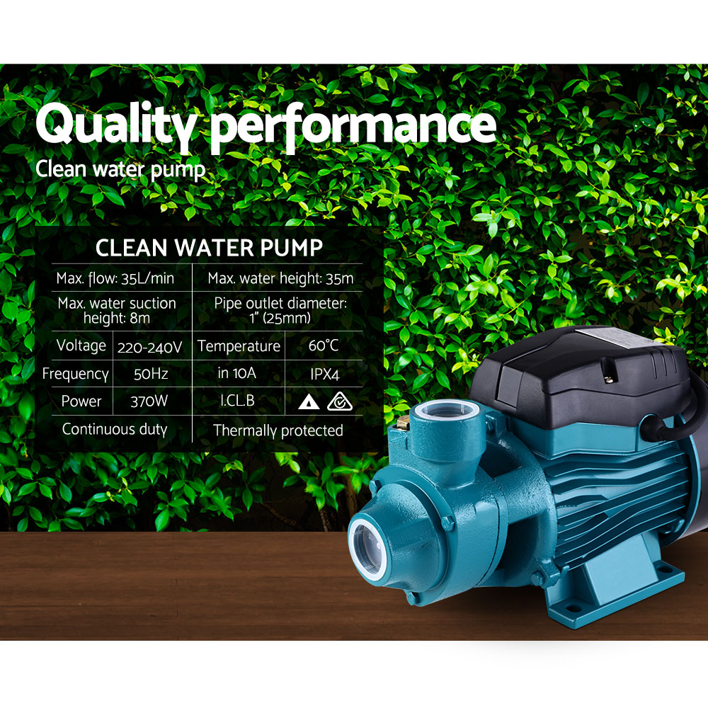 Giantz Peripheral Water Pump Clean Garden Farm Rain Tank Irrigation Electric QB60