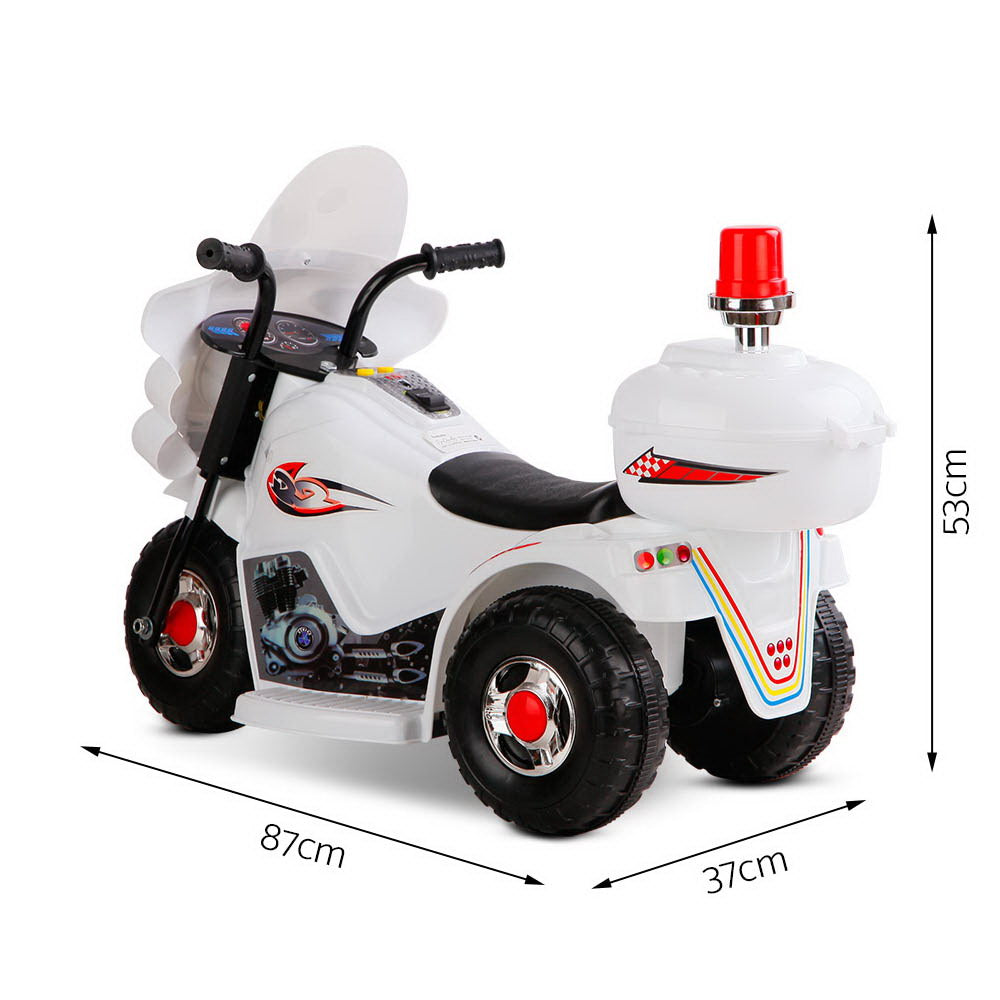 Kids Ride On Motorbike Motorcycle Car Toys White