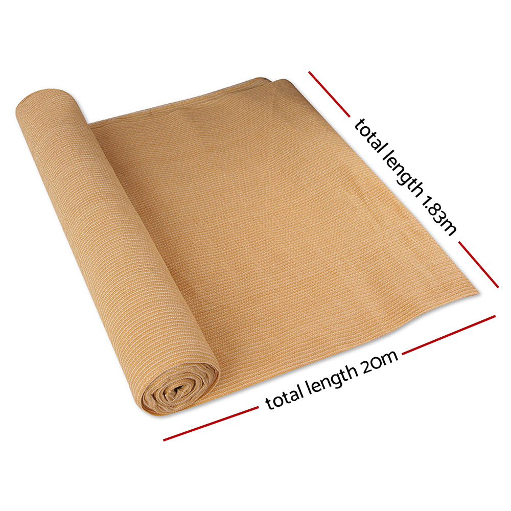 Instahut 1.83 x 20m Shade Sail Cloth - Beige