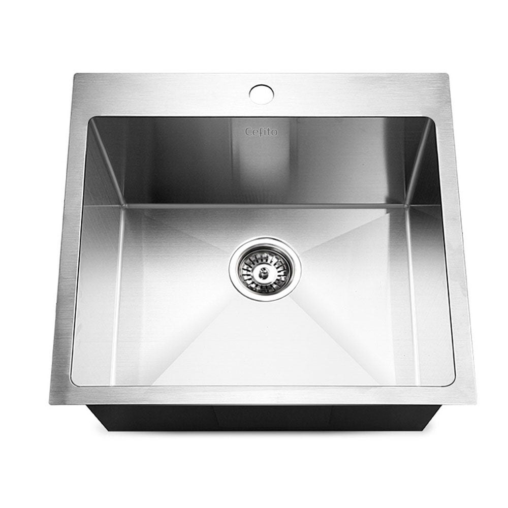 Cefito 53cm x 50cm Stainless Steel Kitchen Sink Under/Top/Flush Mount Silver