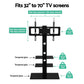 Artiss Floor TV Stand Bracket Mount Swivel Height Adjustable 32 to 70 Inch Black