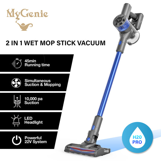 H20 PRO Wet Mop 2-IN-1 Cordless Stick Vacuum Cleaner Handheld Recharge - Blue