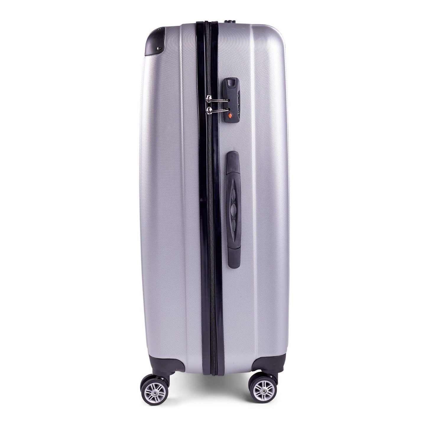 Milano Premium 3pc ABS Luggage Suitcase Luxury Hard Case Shockproof Travel Set - Silver