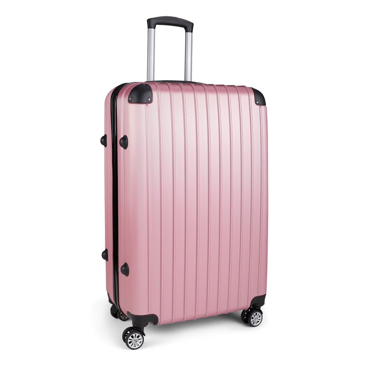 Milano Premium 3pc ABS Luggage Suitcase Luxury Hard Case Shockproof Travel Set - Rose Gold