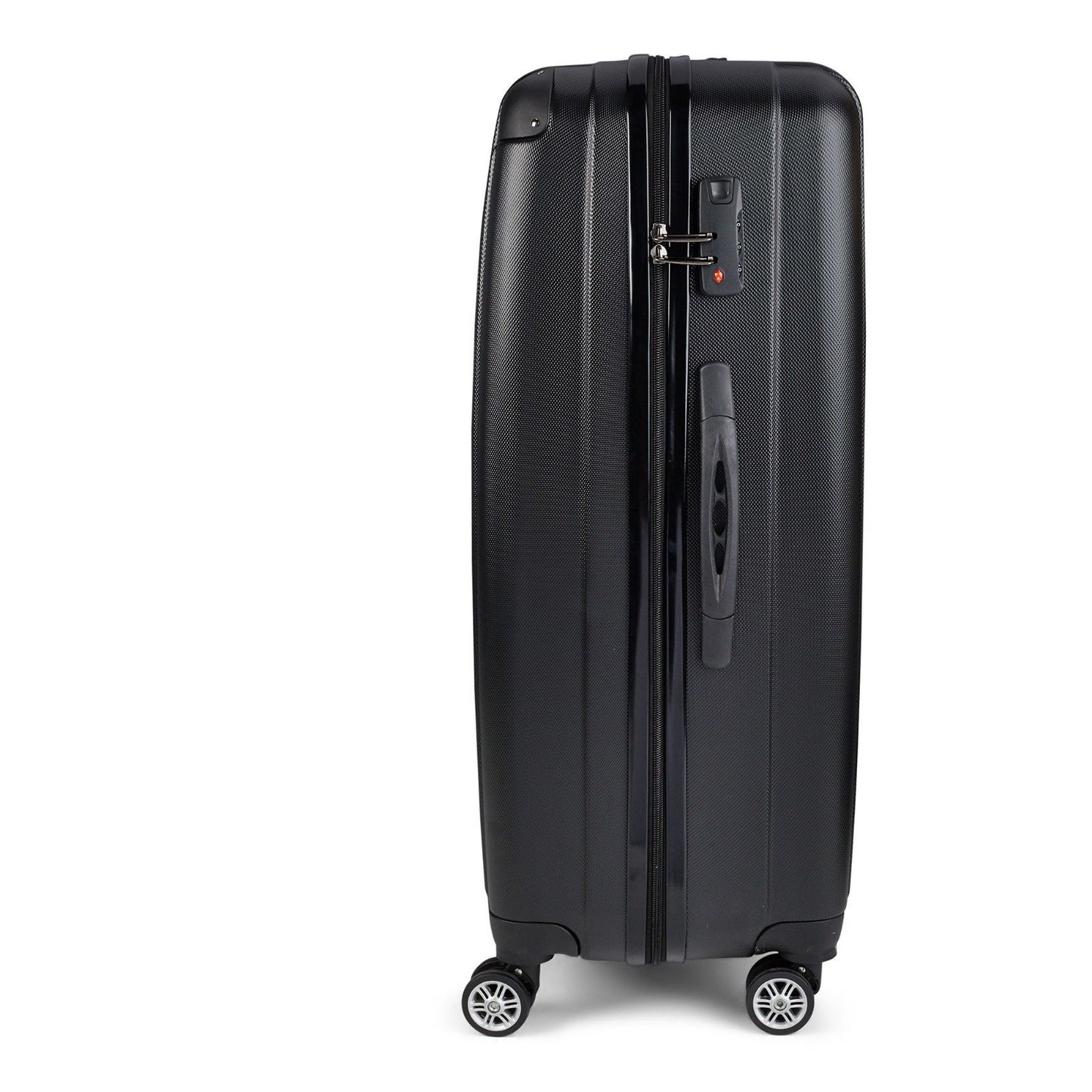 Milano Premium 3pc ABS Luggage Suitcase Luxury Hard Case Shockproof Travel Set - Black