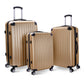 Premium 3pc ABS Luggage Suitcase Luxury Hard Case Shockproof Travel Set - Gold