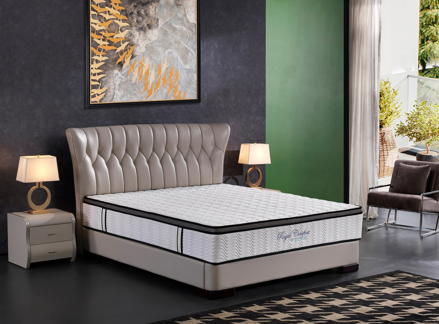 Sams Direct Mattress 5 Zone Latex Pocket Spring Mattress In A Box 30cm - King - White  Grey  Black