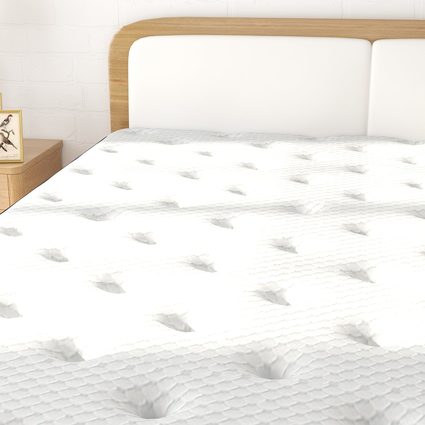 Osteopedic Euro Top Mattress Pocket Spring Medium Firm Hybrid Design Bed 30CM - Double - White