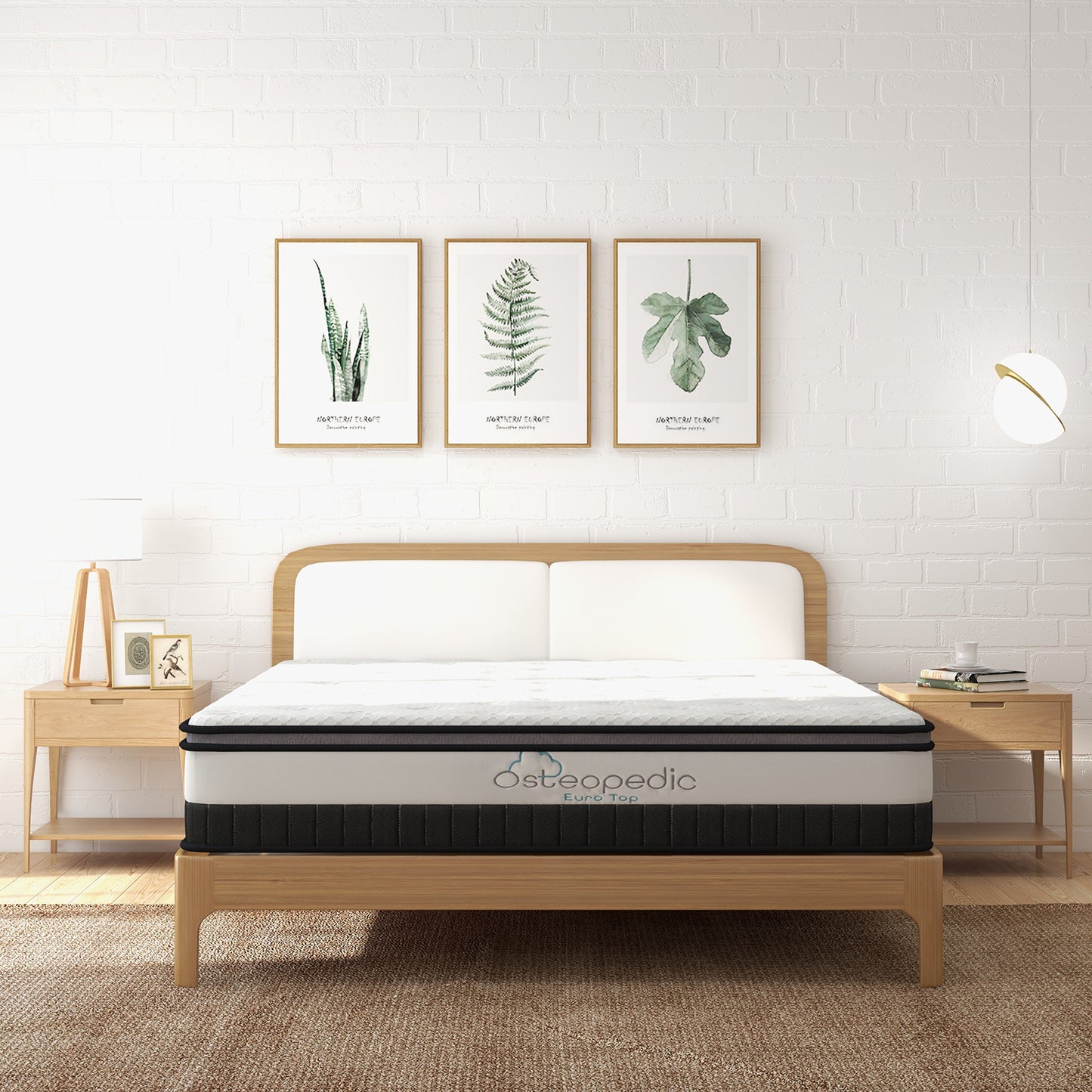 Sams Direct Euro Top Mattress Pocket Spring Medium Firm Hybrid Design Bed 30CM - King - White