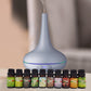 Milano Aroma Diffuser Set With 10 Pack Diffuser Oils Humidifier Aromatherapy - Matt Grey