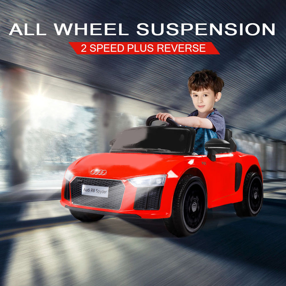 Rovo Kids Kids Ride-On Car Licensed AUDI R8 SPYDER Battery Electric Toy Remote 12V Red