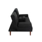 3 Seater Adjustable Sofa Bed With Cup Holder Black