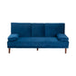 3 Seater Sofa Bed Couch with Cup Holder Velvet Navy