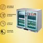 2-Door Stainless Steel Under Counter Can Cooler Wine Bar Fridge 208L | Pre Order