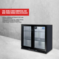 208L Double Door Commercial Bar Wine Fridge Drinks Chiller in Black