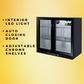 208L Double Door Commercial Bar Wine Fridge Drinks Chiller in Black