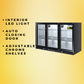 318L 3-Door Commercial Wine Bar Fridge Chiller Can Cooler Mini Freezer in Black