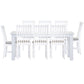 Laelia 9pc Dining Set 220cm Table 8 Chair Acacia Wood Coastal Furniture - White