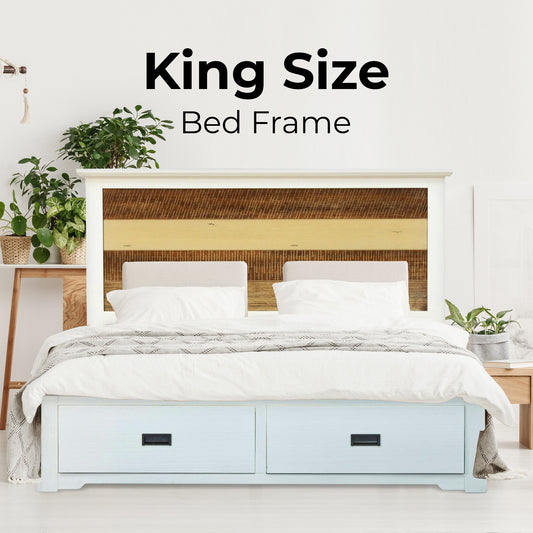 Orville Bed Frame King Size Mattress Base With Storage Drawers - Multi Color