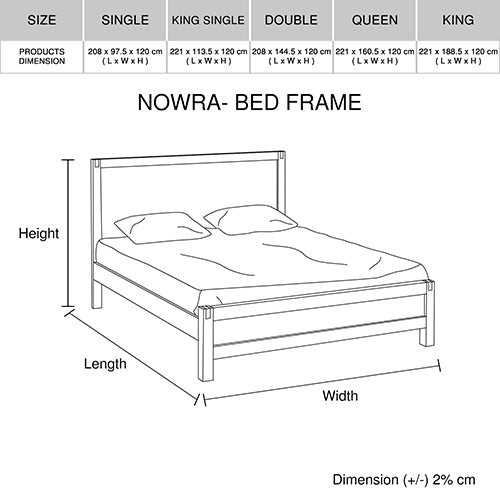 4 Pieces Bedroom Suite in Solid Wood Veneered Acacia Construction Timber Slat Queen Size Chocolate Colour Bed, Bedside Table & Dresser