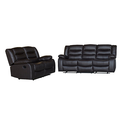 3+2 Seater Recliner Sofa In Faux Leather Lounge Couch in Brown