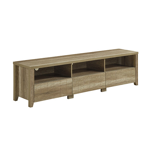 TV Cabinet 3 Storage Drawers with Shelf Natural Wood like MDF Entertainment Unit in Oak Colour