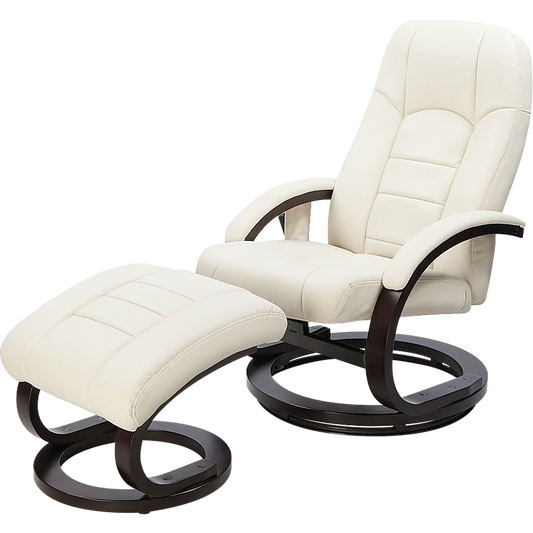 PU Leather Deluxe Massage Chair Recliner Ottoman Lounge Remote