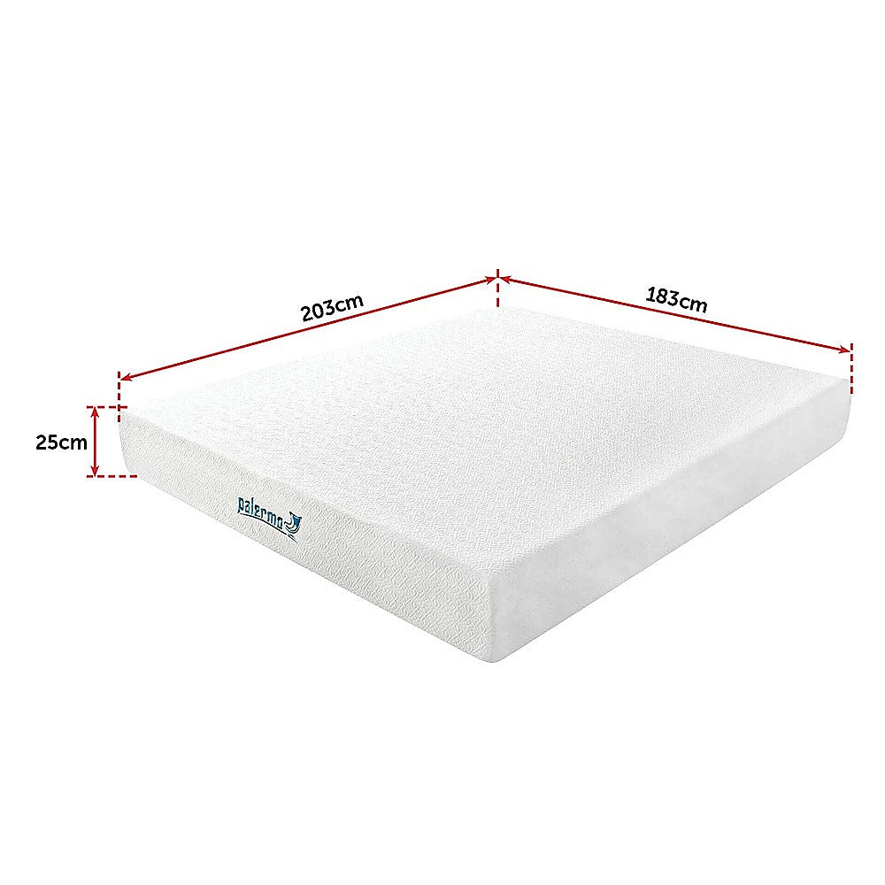 Palermo King 25cm Gel Memory Foam Mattress - Dual-Layered - CertiPUR-US Certified