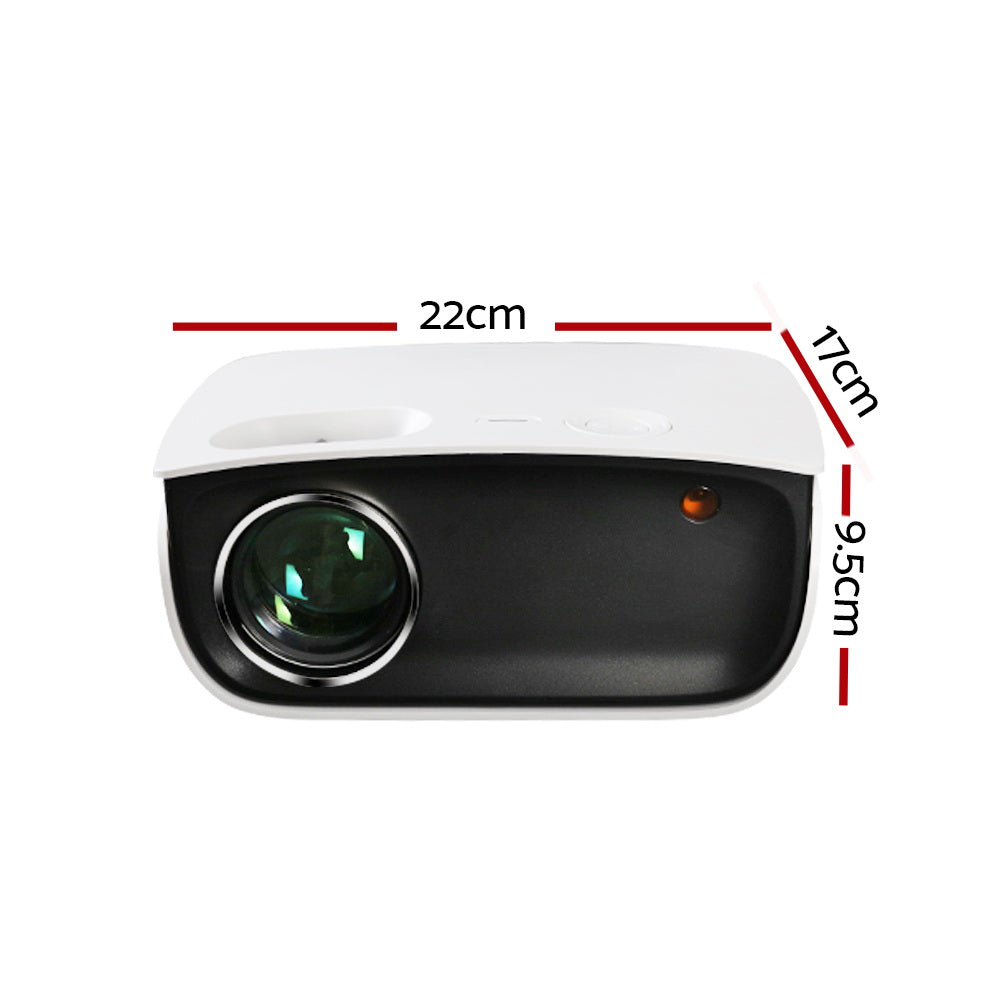 Devanti Mini Video Projector Wifi USB HDMI Portable 2000 Lumens HD 1080P Home Theater White