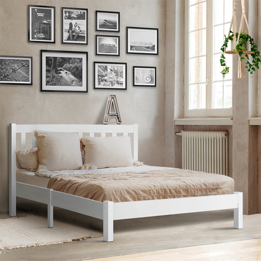 Double Full Size Wooden Bed Frame SOFIE Pine Timber Mattress Base Bedroom