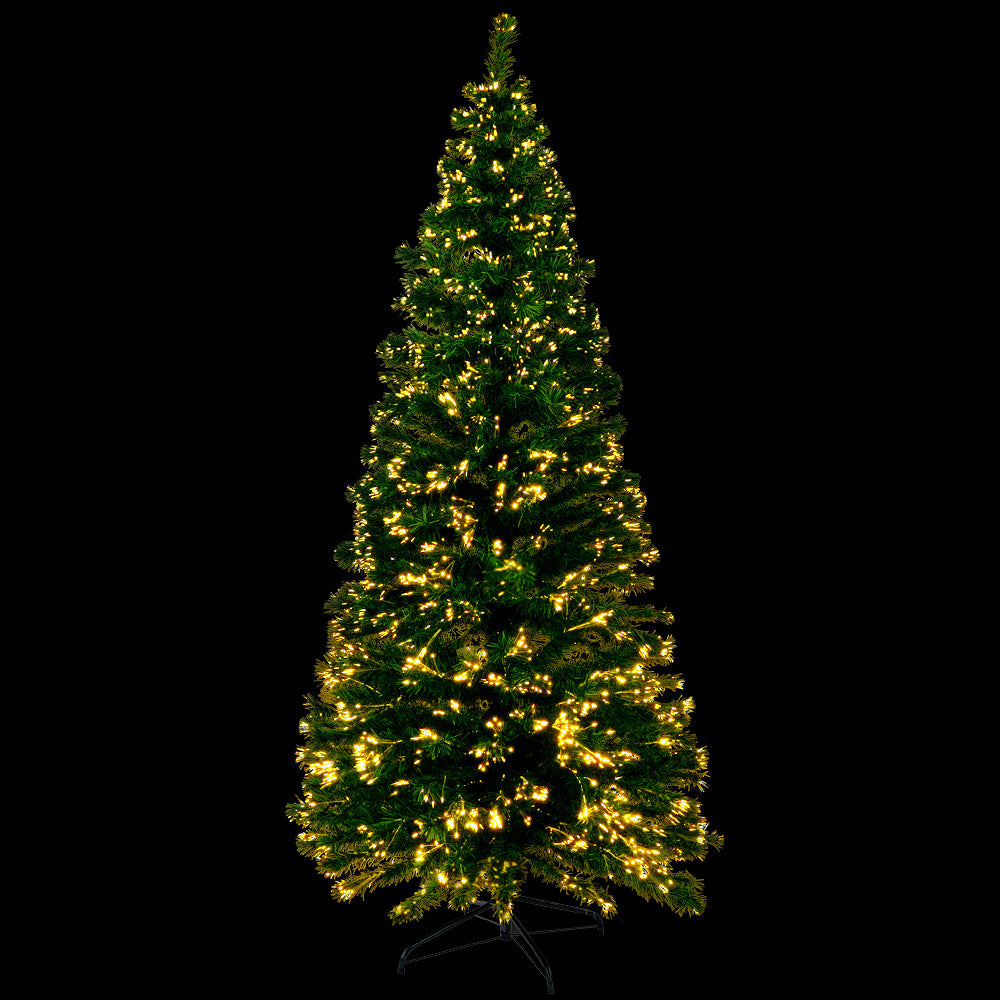 Jingle Jollys Christmas Tree 2.1M LED Xmas trees Optic Fibre Warm White